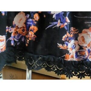 NEW LOOK casual summer cover-up/ dress, black w/ floral, US 4 UK 8